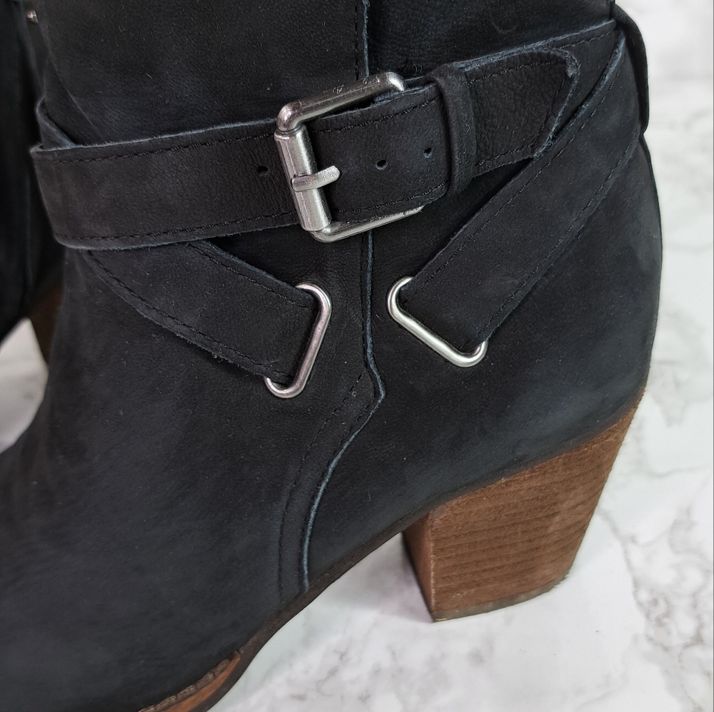 Sam Edelman Merton Black Suede Leather Zip Ankle Booties Size 7.5 - Picture 10 of 13